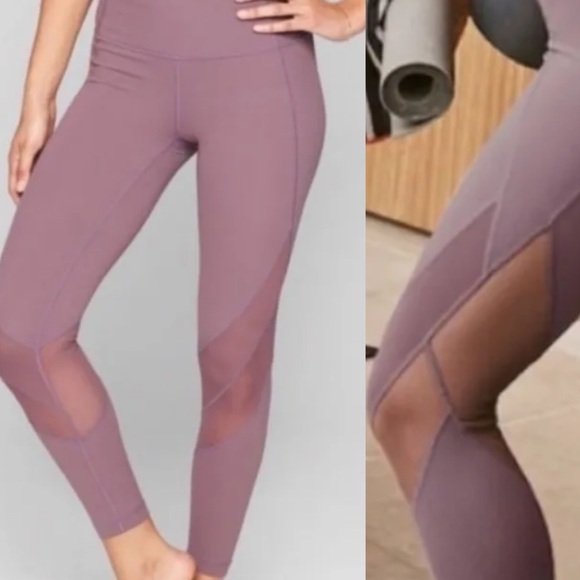 Athleta Pants - Athleta lavender purple mesh active workout crop leggings size small